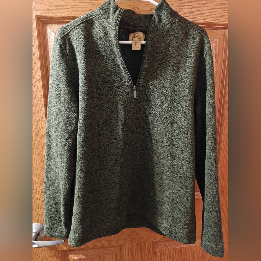 Telluride Clothing Co Men's Black Gray Quarter Zip Pullover Sweater Size Large